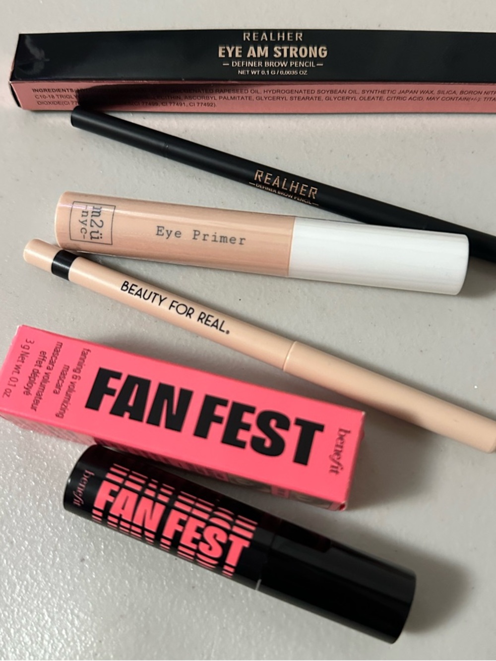 Makeup Bundle - benefit mascara, brow pencil, gel eyeliner, eye primer